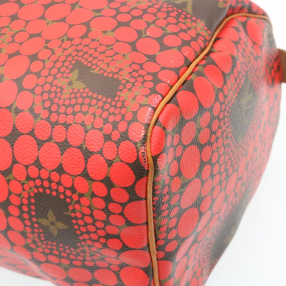 LOUIS VUITTON Monogram Dot Infinity Speedy 30 Kusama Red M40693 LV Auth 28653A
