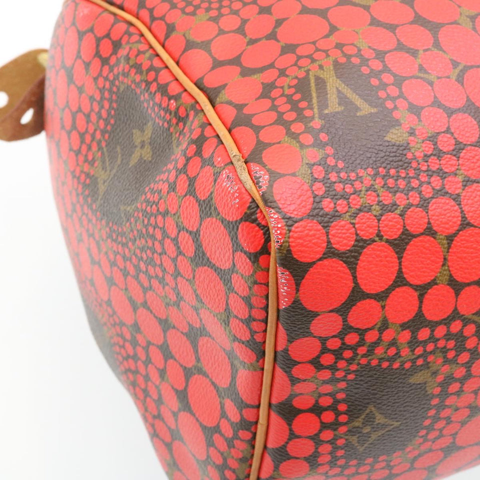 LOUIS VUITTON Monogram Dot Infinity Speedy 30 Kusama Red M40693 LV Auth 28653A