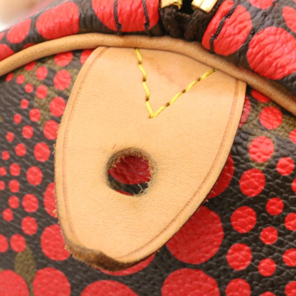 LOUIS VUITTON Monogram Dot Infinity Speedy 30 Kusama Red M40693 LV Auth 28653A