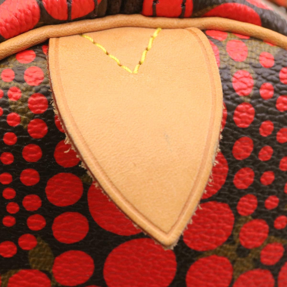 LOUIS VUITTON Monogram Dot Infinity Speedy 30 Kusama Red M40693 LV Auth 28653A
