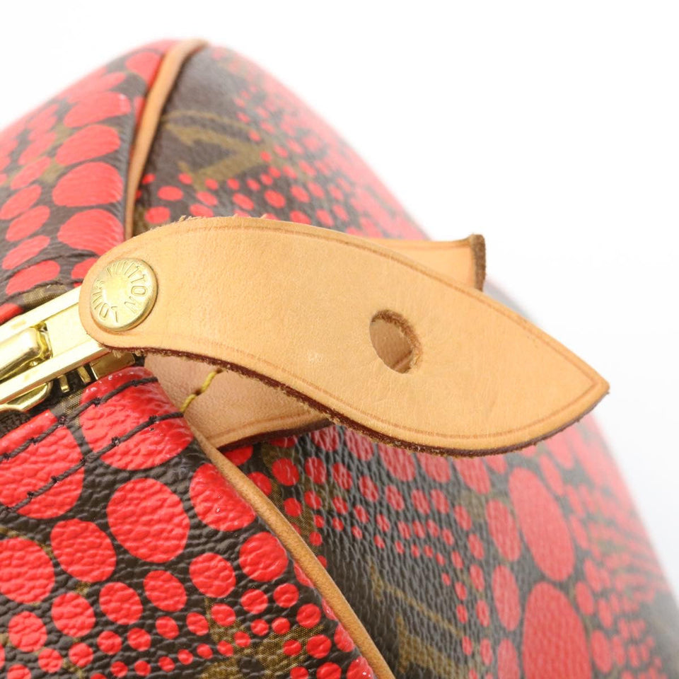 LOUIS VUITTON Monogram Dot Infinity Speedy 30 Kusama Red M40693 LV Auth 28653A