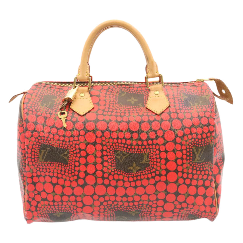 LOUIS VUITTON Monogram Dot Infinity Speedy 30 Kusama Red M40693 LV Auth 28653A
