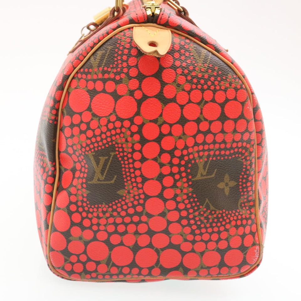 LOUIS VUITTON Monogram Dot Infinity Speedy 30 Kusama Red M40693 LV Auth 28653A