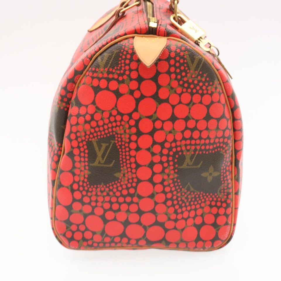 LOUIS VUITTON Monogram Dot Infinity Speedy 30 Kusama Red M40693 LV Auth 28653A
