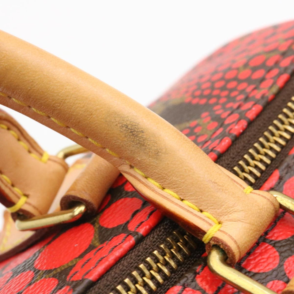 LOUIS VUITTON Monogram Dot Infinity Speedy 30 Kusama Red M40693 LV Auth 28653A
