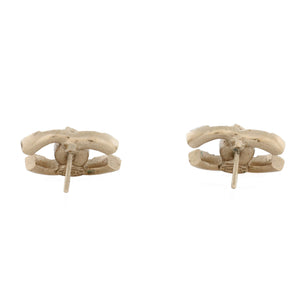 CC Stud Earrings Metal with Crystals