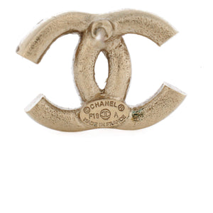 CC Stud Earrings Metal with Crystals