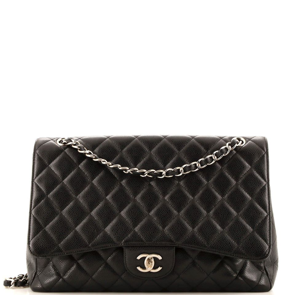 Vintage Classic Single Flap Bag Quilted Caviar Maxi