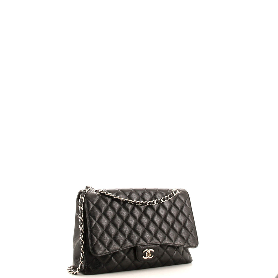 Vintage Classic Single Flap Bag Quilted Caviar Maxi