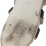 Women's Logo Triple Strap Velcro Espadrille Sandals Fabric and Leather