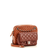 Paris-Hamburg Double Camera Case Bag Chevron and Diamond Quilted Calfskin Small