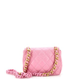 Lacquered Metal CC Flap Bag Quilted Lambskin Small