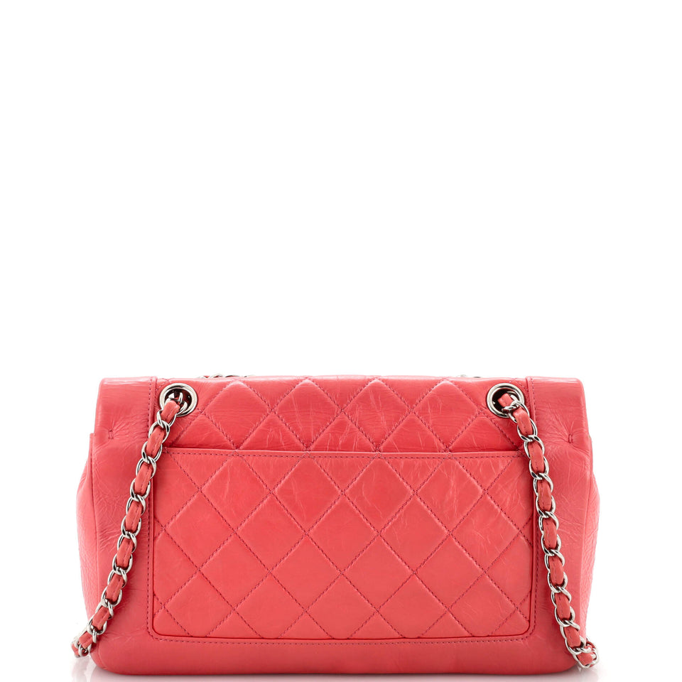 Bi Vintage Full Flap Bag Quilted Crumpled Calfskin Medium