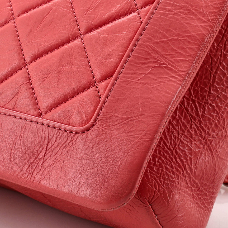 Bi Vintage Full Flap Bag Quilted Crumpled Calfskin Medium