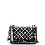 Boy Flap Bag Lambskin with Quilted Tweed and Sequins Small