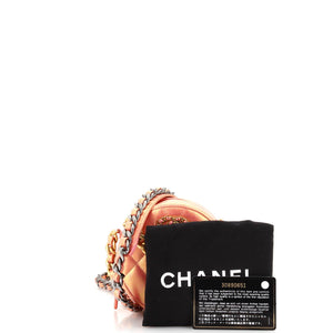 19 Round Clutch with Chain Quilted Iridescent Calfskin