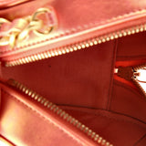 19 Round Clutch with Chain Quilted Iridescent Calfskin