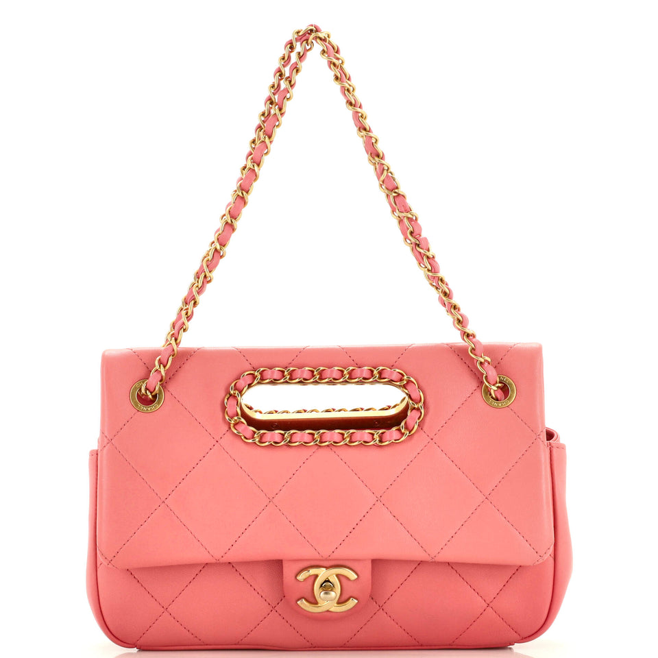 A Real Catch Flap Bag Quilted Lambskin Medium