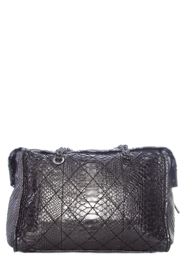 Chanel Gunmetal Python Bowler RHW Handbag