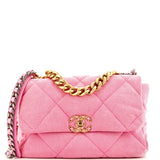 19 Flap Bag Quilted Denim Large