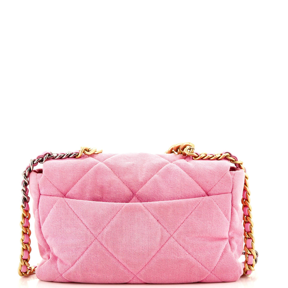 19 Flap Bag Quilted Denim Large