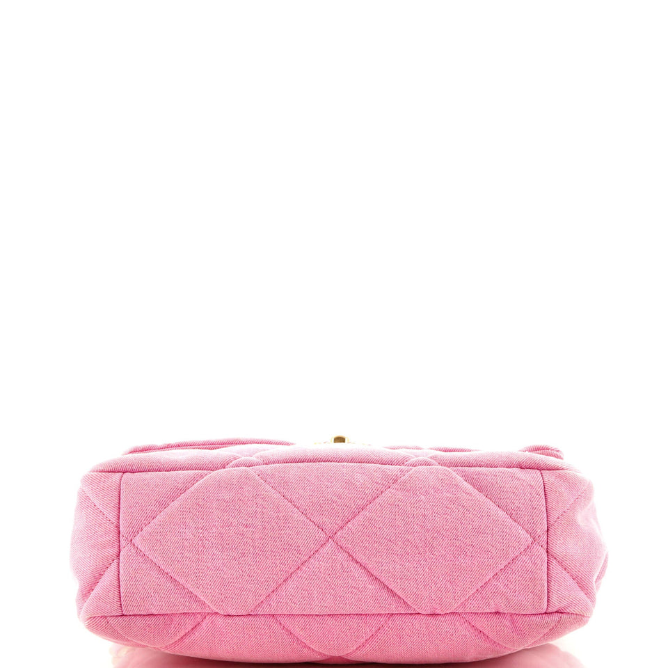 19 Flap Bag Quilted Denim Large