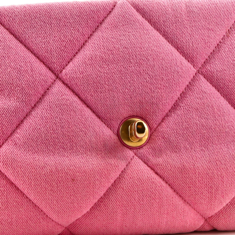 19 Flap Bag Quilted Denim Large