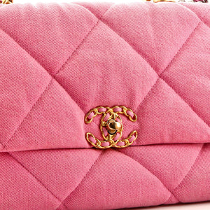 19 Flap Bag Quilted Denim Large