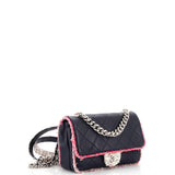 Elegant Trim Single Flap Bag Quilted Lambskin with Tweed