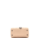 Top Handle CC Drawstring Bucket Bag Quilted Caviar Small