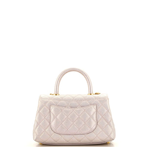 Coco Top Handle Bag Quilted Iridescent Caviar Mini