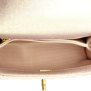 Coco Top Handle Bag Quilted Iridescent Caviar Mini