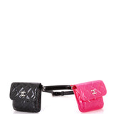 CC Double Chain Waist Bag Quilted Patent Mini