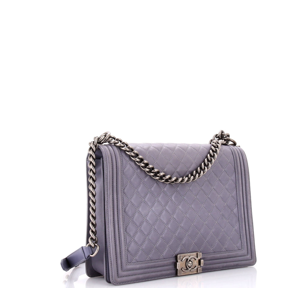 Boy Flap Bag Quilted Calfskin Large