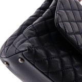 Coco Top Handle Bag Quilted Caviar with Lizard Small