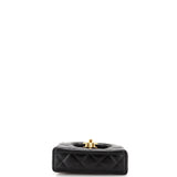 Kelly Top Handle Clutch with Chain Quilted Shiny Aged Calfskin
