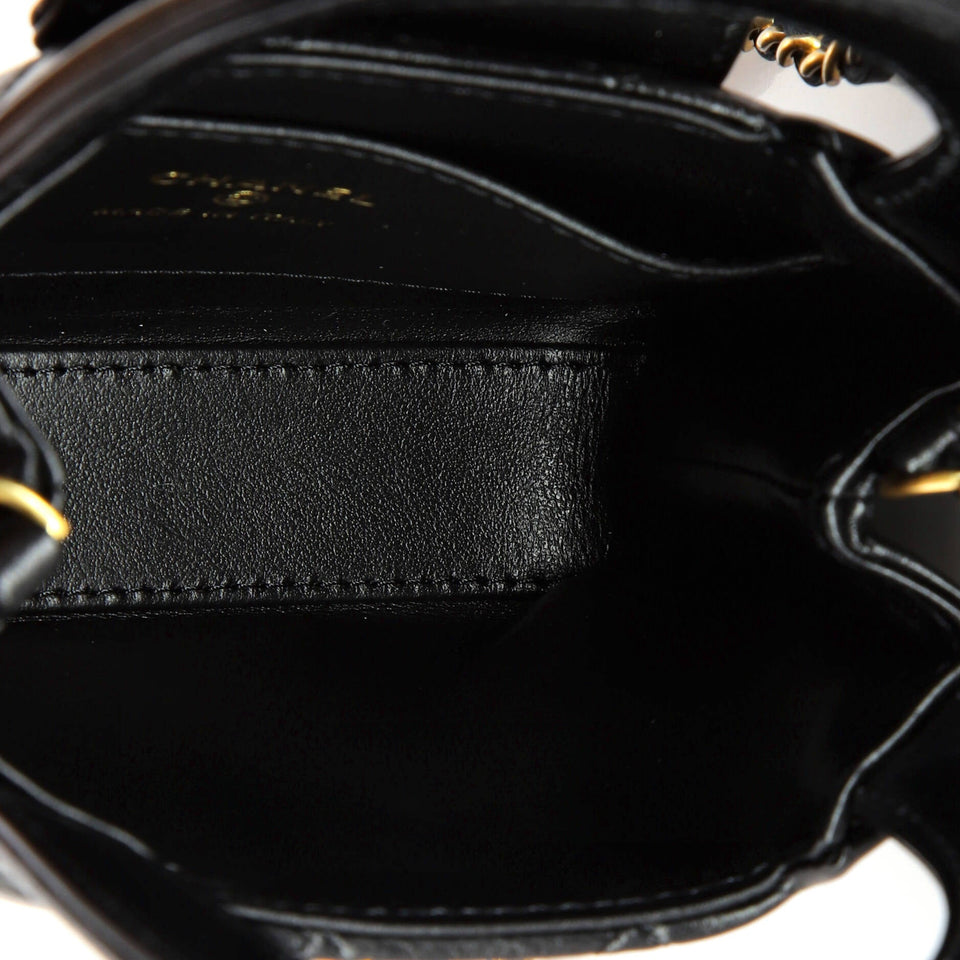 Kelly Top Handle Clutch with Chain Quilted Shiny Aged Calfskin