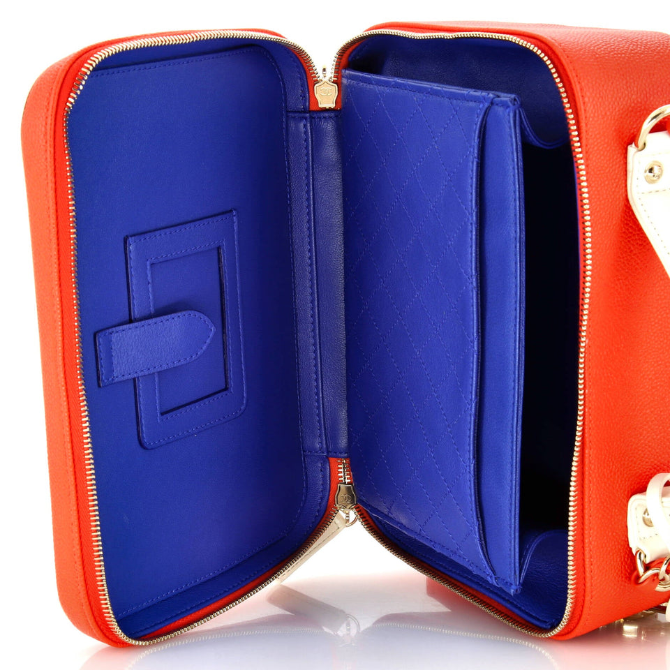 Filigree Vanity Case Quilted Caviar Large