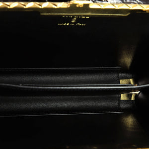 Framed Box Clutch with Chain Quilted Patent Small
