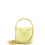 Double Sided Top Handle Vanity Bag with Chain Quilted Lambskin Mini