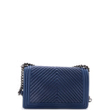 Boy Flap Bag Chevron Wrinkled Lambskin New Medium