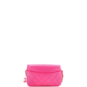 Classic Flap Phone Holder with Chain Quilted Caviar