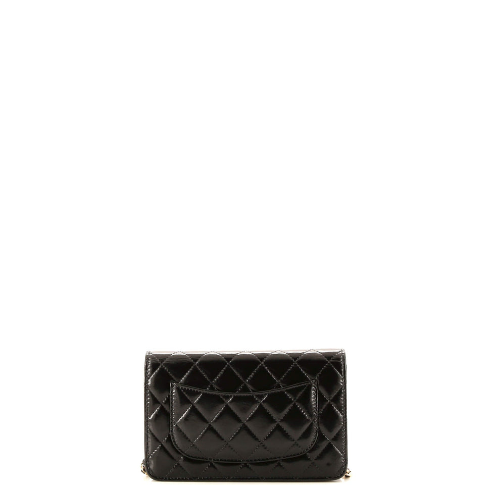 Pearl Charm Wallet on Chain Quilted Glazed Calfskin