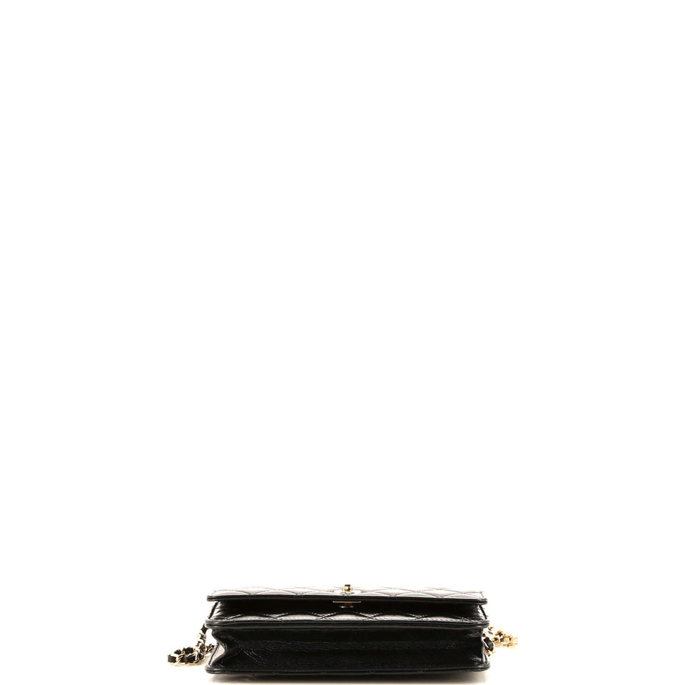 Pearl Charm Wallet on Chain Quilted Glazed Calfskin