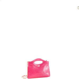 31 Shopping Bag Clutch with Chain Quilted Calfskin Small