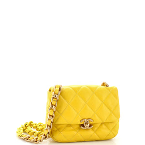 Lacquered Metal CC Flap Bag Quilted Lambskin Mini