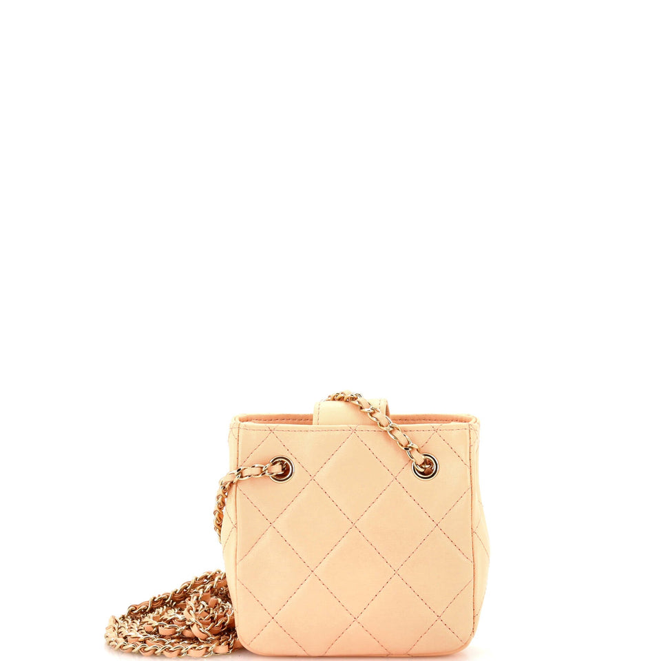 CC Square Clutch with Chain Quilted Lambskin Mini
