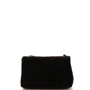 Diamond Lock CC Flap Bag Quilted Velvet with Crystals Mini