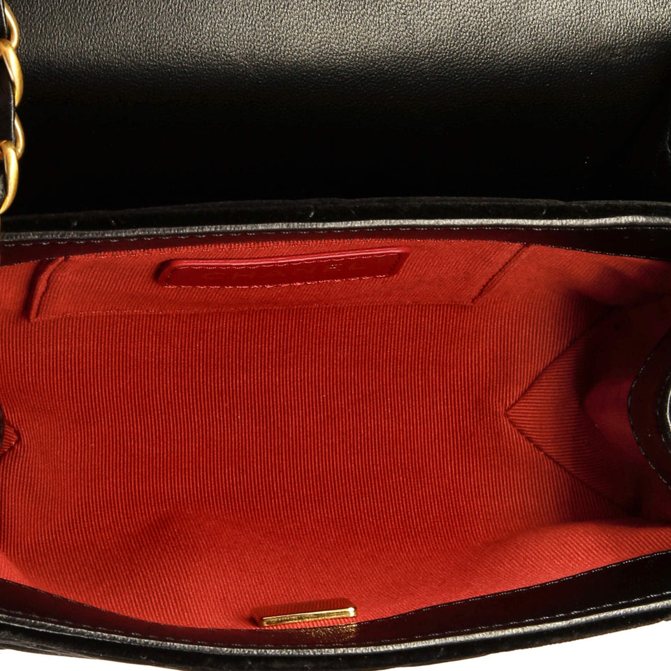 Diamond Lock CC Flap Bag Quilted Velvet with Crystals Mini