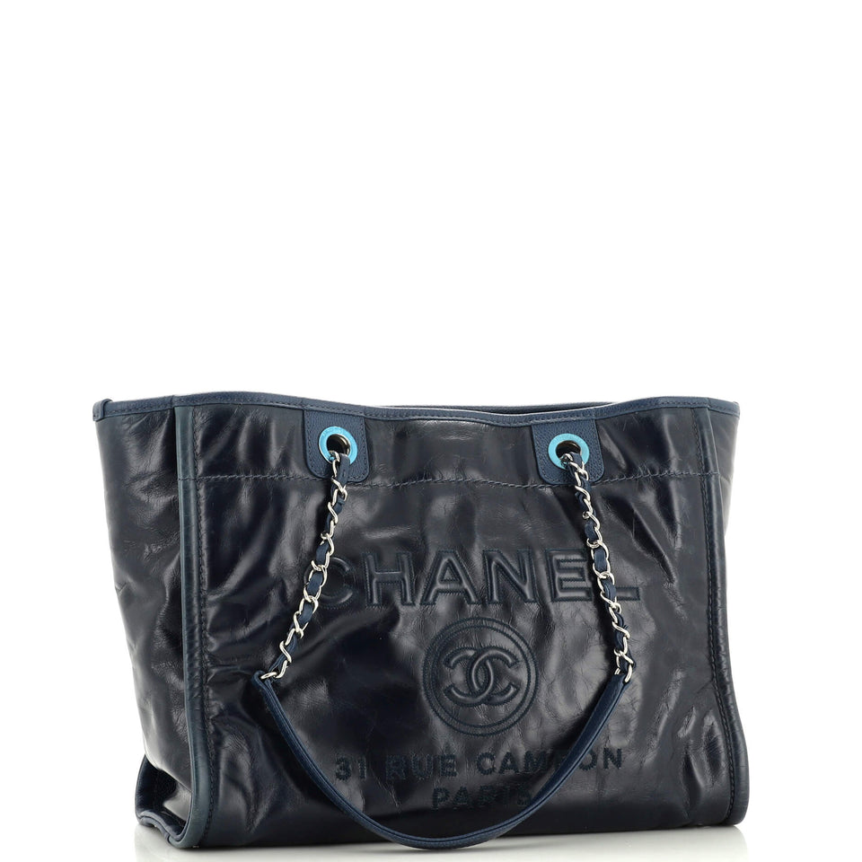 Deauville Tote Glazed Calfskin Small
